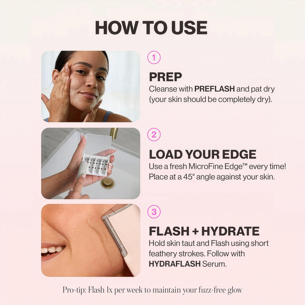 Sonic Dermaplaning Tool for Facial Exfoliation & Hair Removal