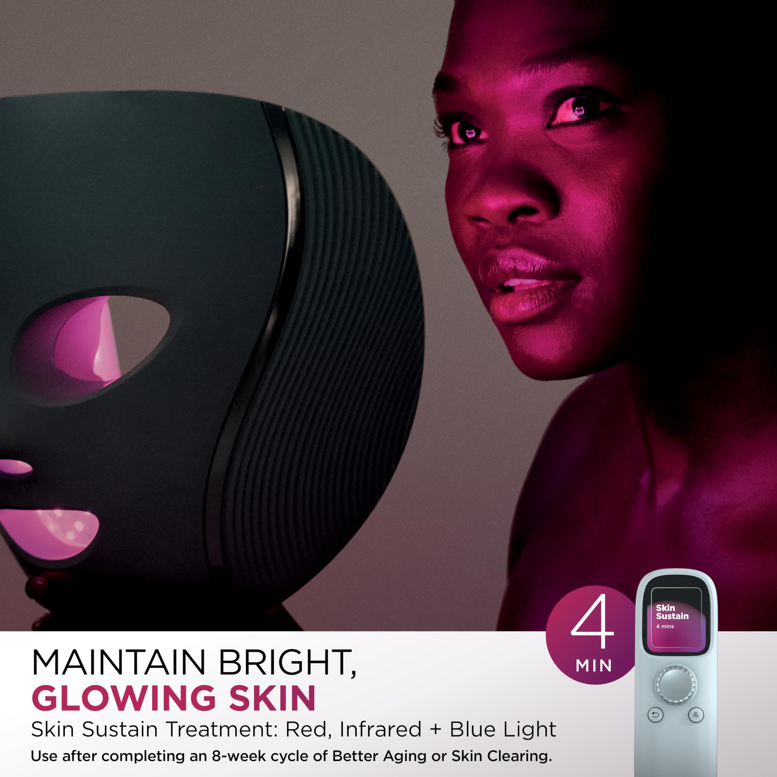 LED Face Mask with Under-Eye Cooling & Light Therapy
