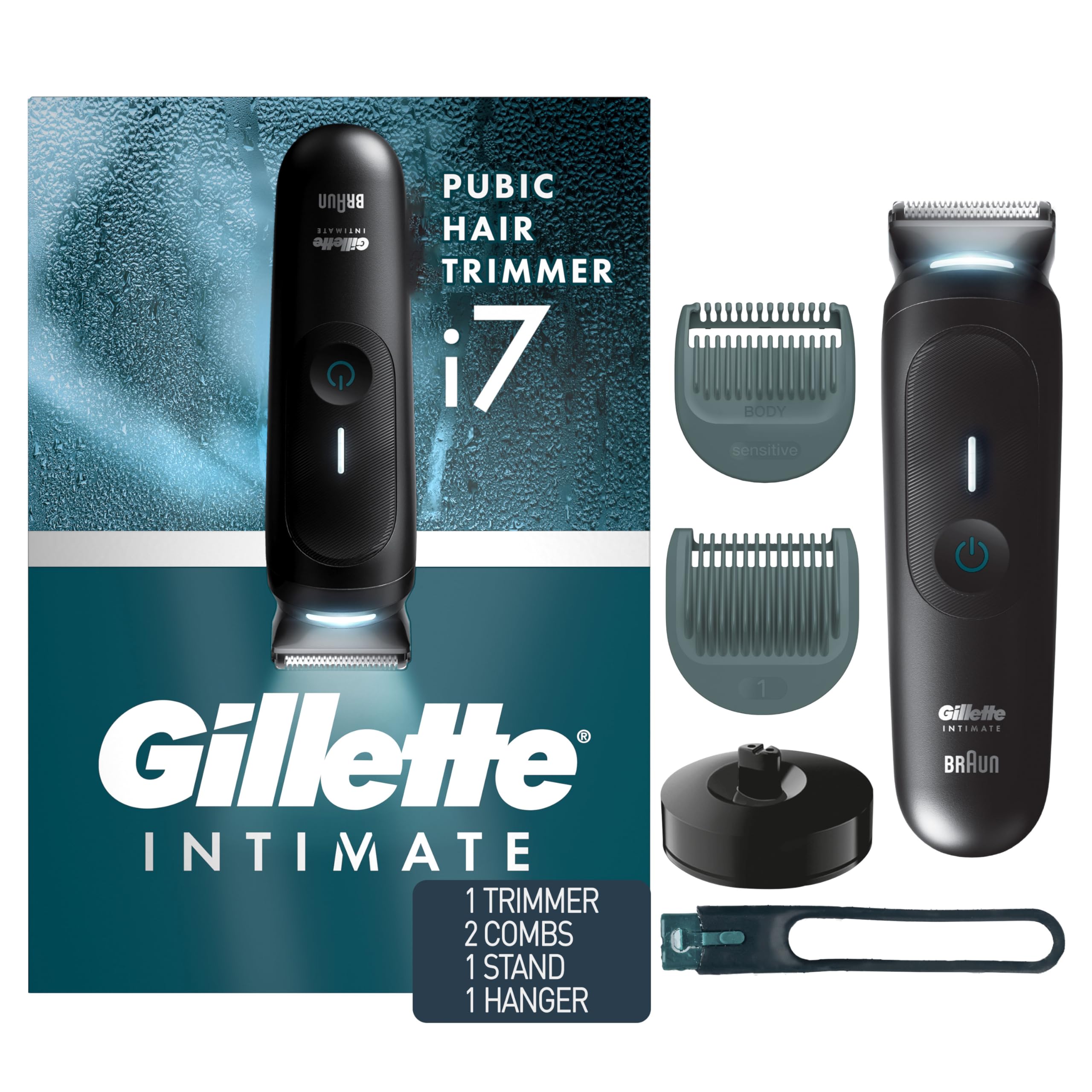 Waterproof Body Hair Trimmer with LED Light for Men
