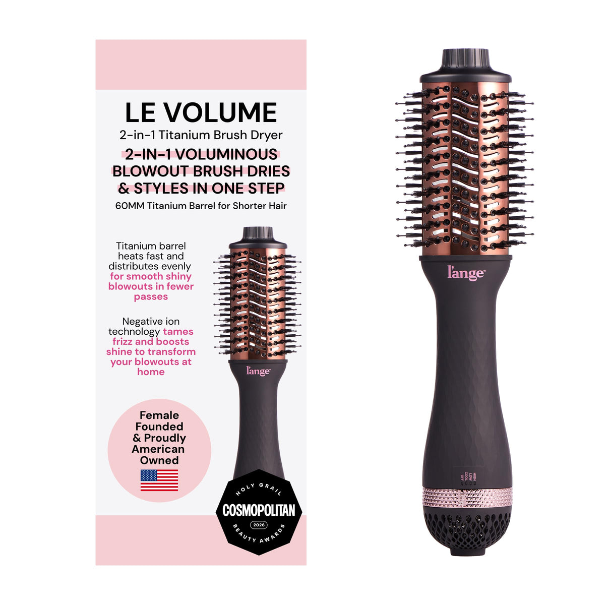 2-in-1 Titanium Blow Dryer Brush for Smooth Styling