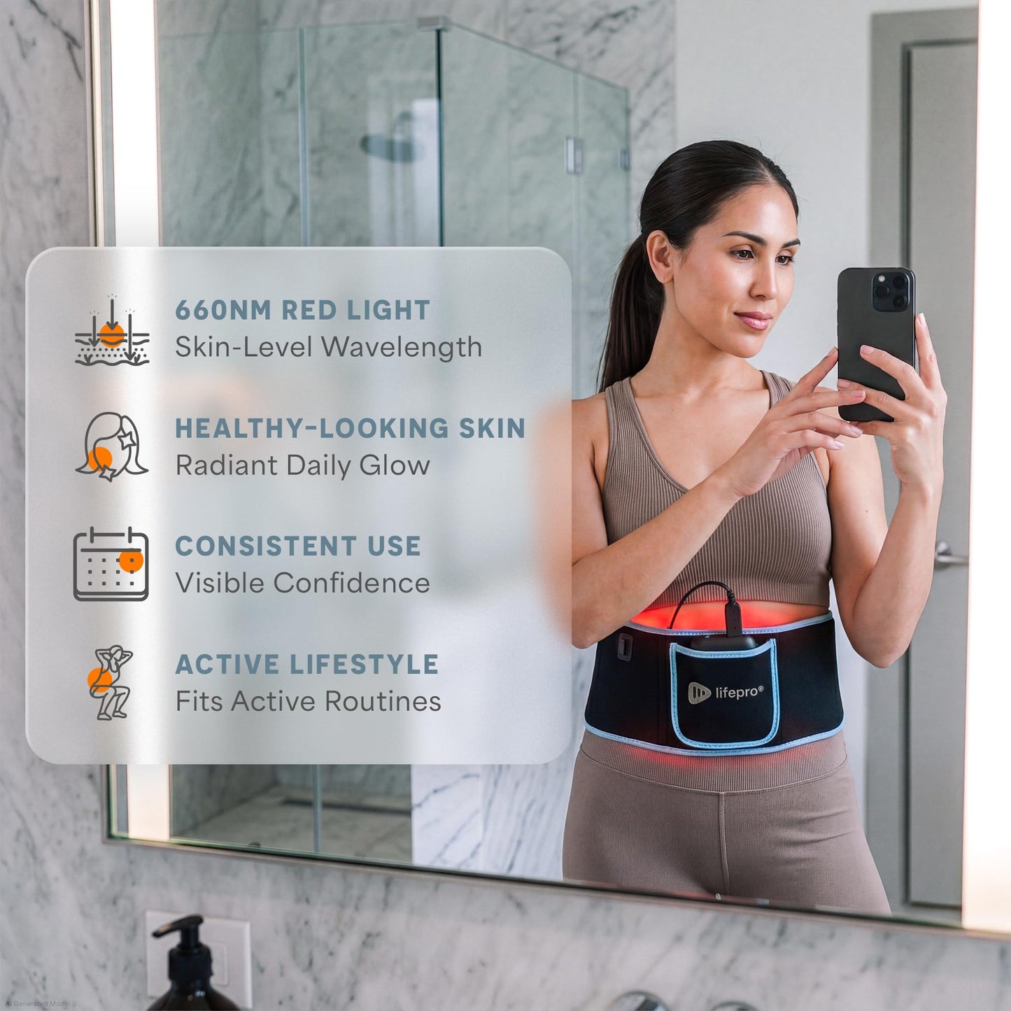 Lifepro Allevared Red Light Therapy Belt -105 Triple Chip LED Belt