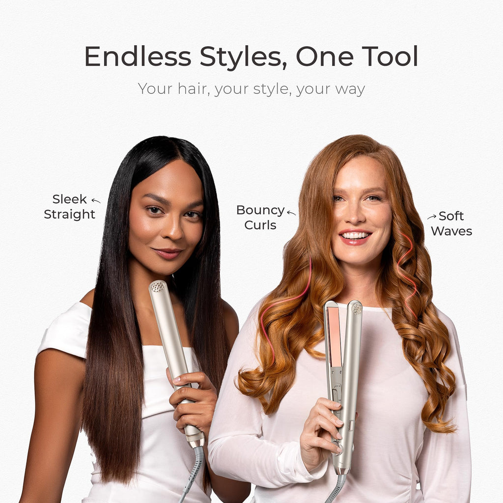 2-in-1 Flat Iron Hair Straightener & Curler