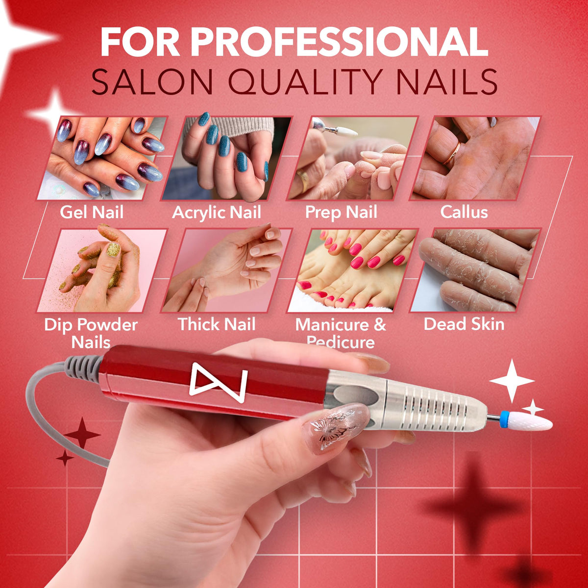 35K RPM 2-in-1 Brushless Cordless Electric Nail Drill
