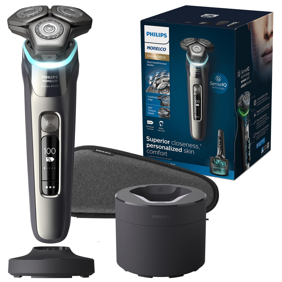 Rechargeable Wet & Dry Electric Shaver with Pop-Up Trimmer