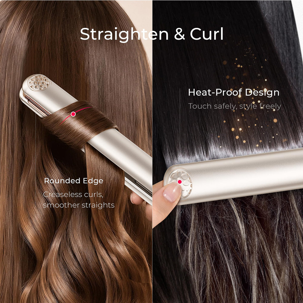 2-in-1 Flat Iron Hair Straightener & Curler